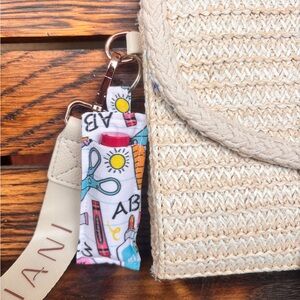 Handmade School Keychain Chapstick Holder